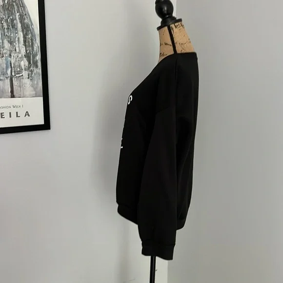 Women's Halloween Skeleton & Letter Print Fleece Sweatshirt Sz XL - Picture 8 of 15